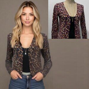 Animal Print Sweater Cardigan